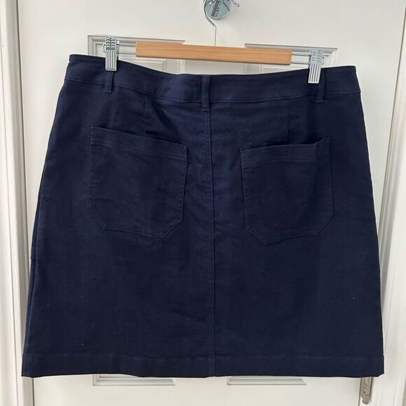 Boden Navy Blue Mini Chino Skirt Size 14 - Picture 3 of 6